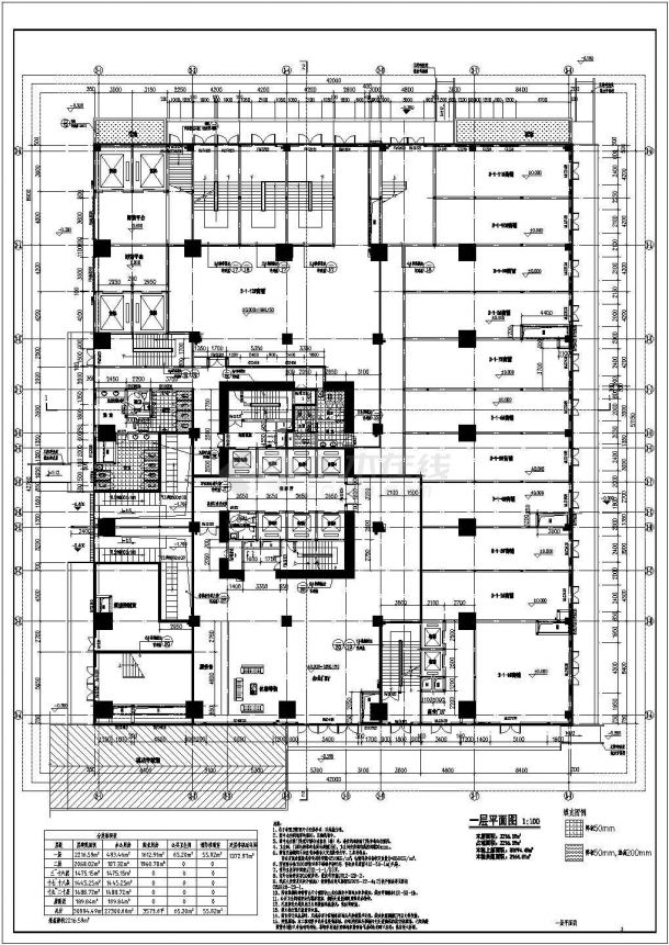 某大型商业中心商业办公楼建筑施工图正版-图二