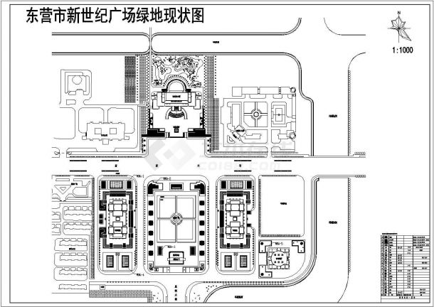 山东省某市政广场cad绿化施工设计图-图二
