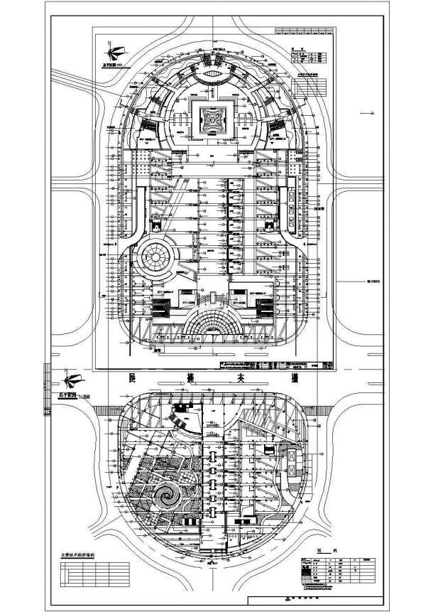 市中心广场规划绿化设计cad总平面图-图一