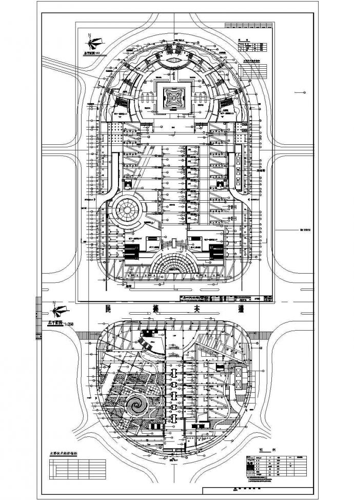 市中心广场规划绿化设计cad总平面图_图1
