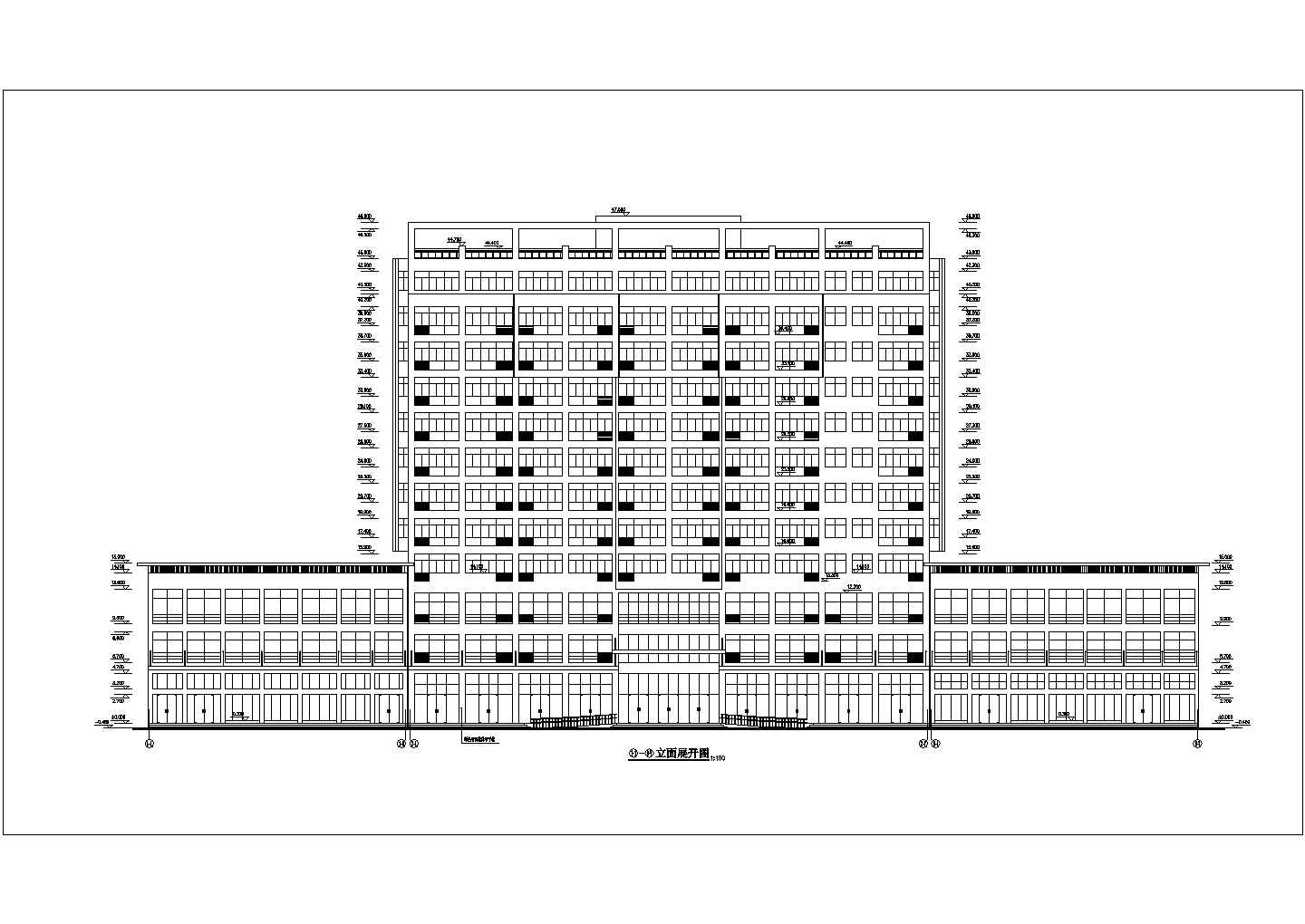 某大厦建筑完整设计施工方案平立图纸