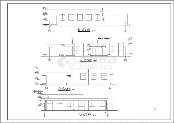 某职工餐厅建筑完整设计施工方案平立面图纸-图一