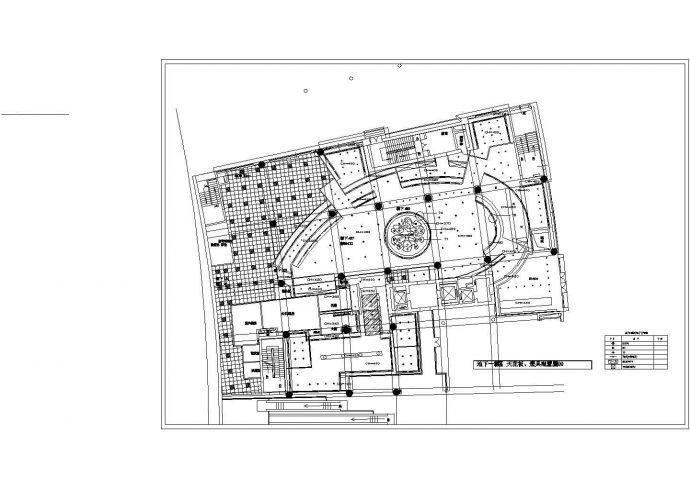 某中餐厅建筑完整设计施工方案平面图_图1