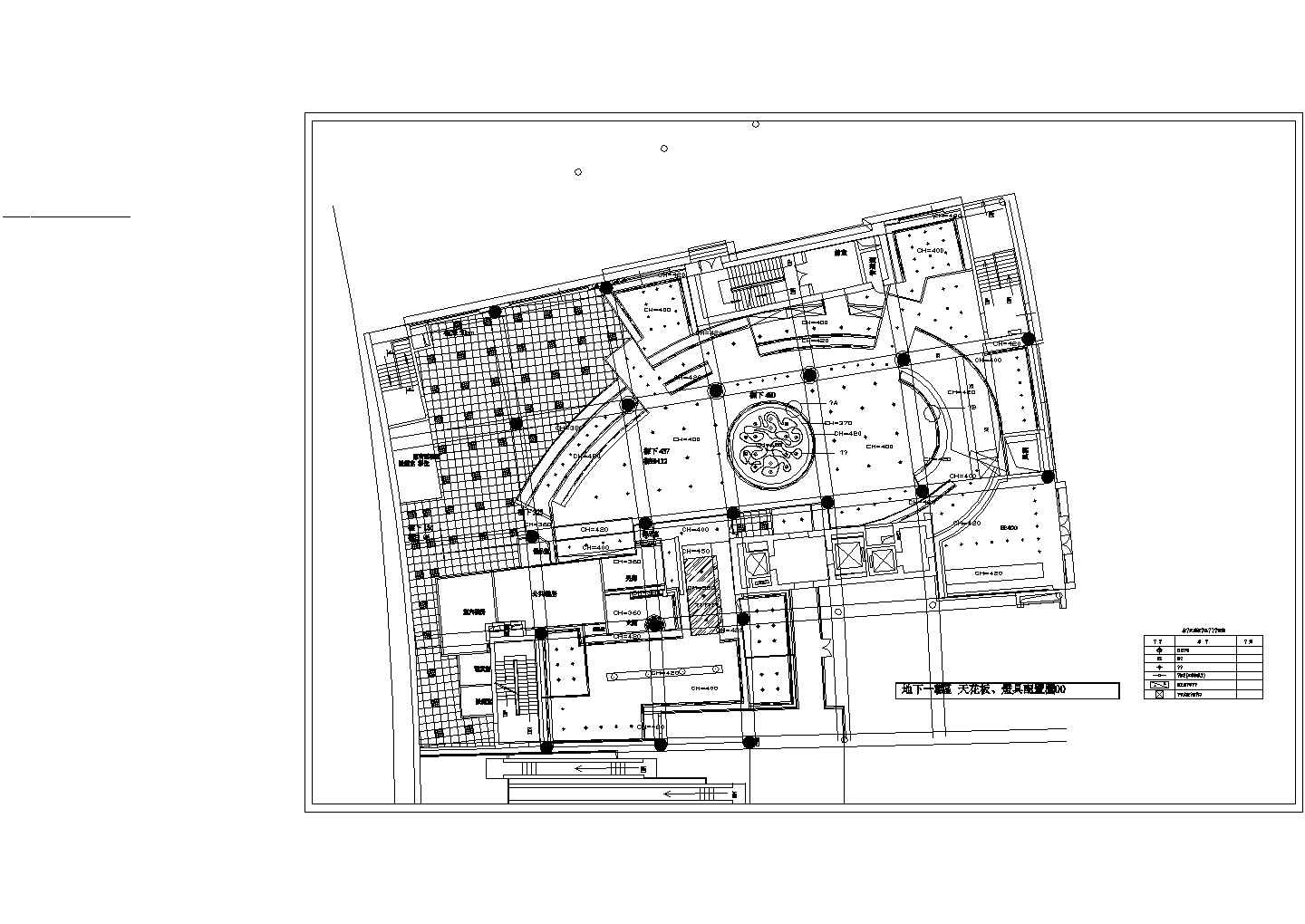 某中餐厅建筑完整设计施工方案平面图