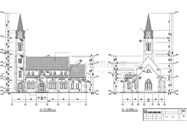 某地区欧式教堂全套建筑施工设计图纸-图二