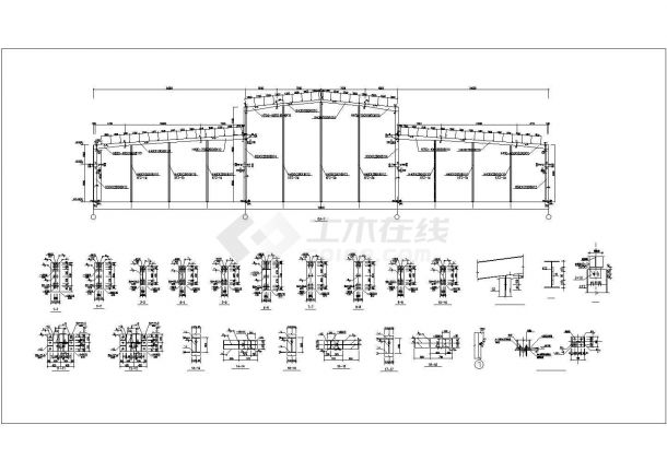 某工程钢结构厂房建筑结构施工图-图二
