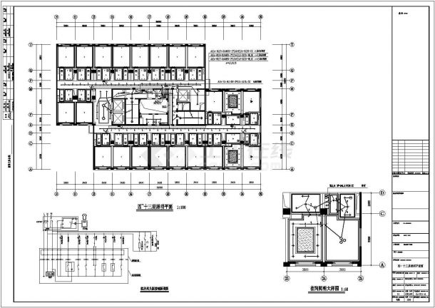 星级宾馆强电全套电气设计施工CAD图-图二
