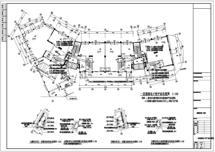 19层住宅楼电气平面图cad施工图_图1