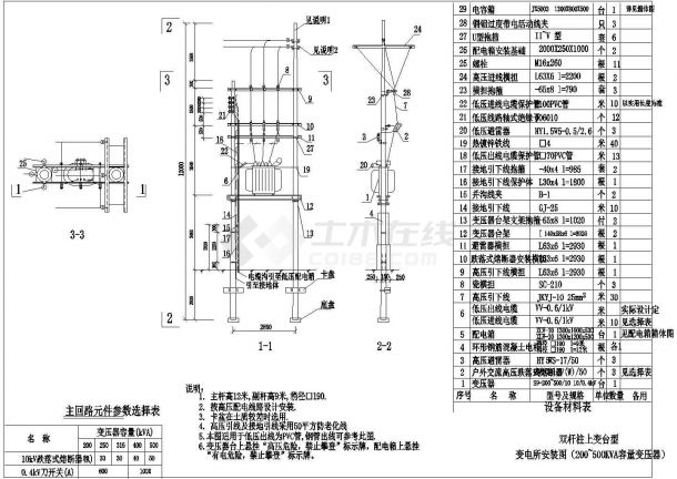 露天变电所标准设计及施工全套图纸-图一