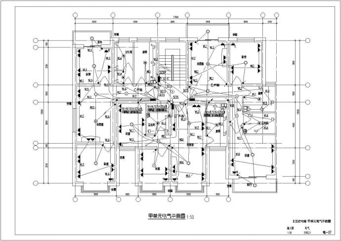 北京多层住宅电气设计强弱电cad图_图1