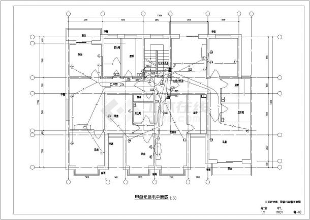 北京多层住宅电气设计强弱电cad图-图二
