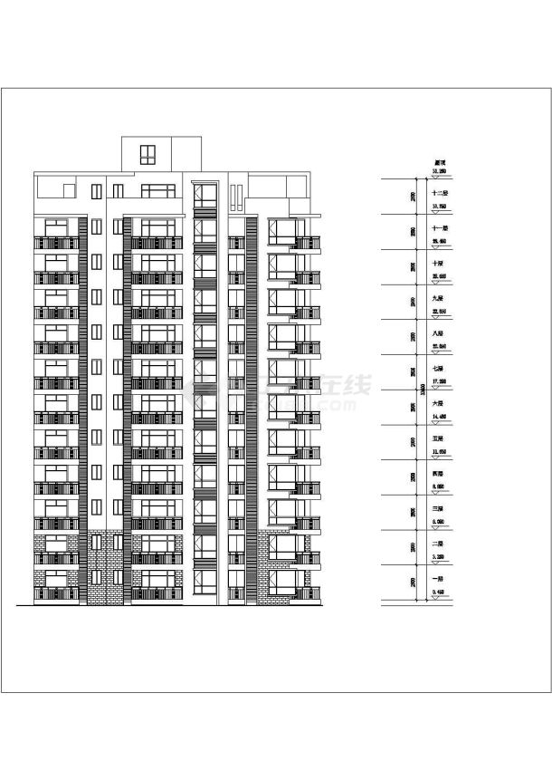 某地点式小高层住宅楼建筑设计施工方案-图一