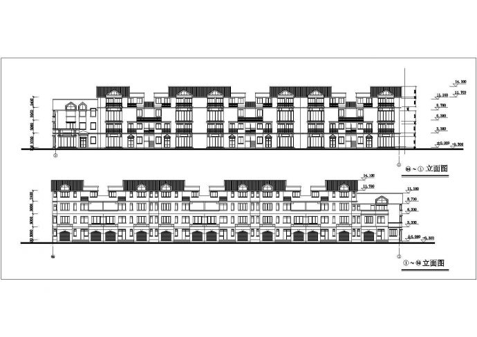 某地低层连排住宅设计施工CAD图纸_图1