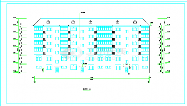 某商业街二层底商住宅楼方案CAD图-图二