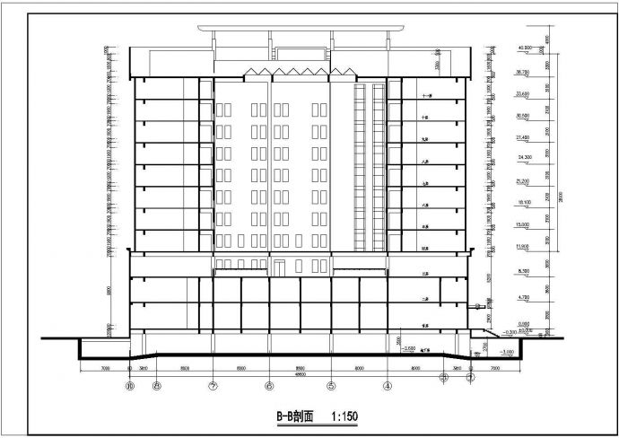 某十一层回字形酒店建筑施工图（共11张）_图1