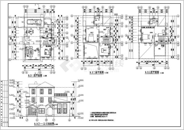 某小区样板楼住宅施工cad图纸全套-图一