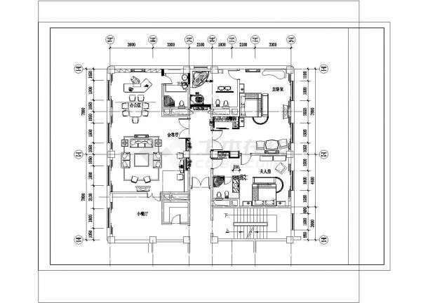 某地总统套房专业设计平面CAD图-图二