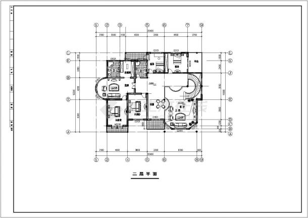 经典两层别墅建筑室内装修cad施工工程图纸-图一