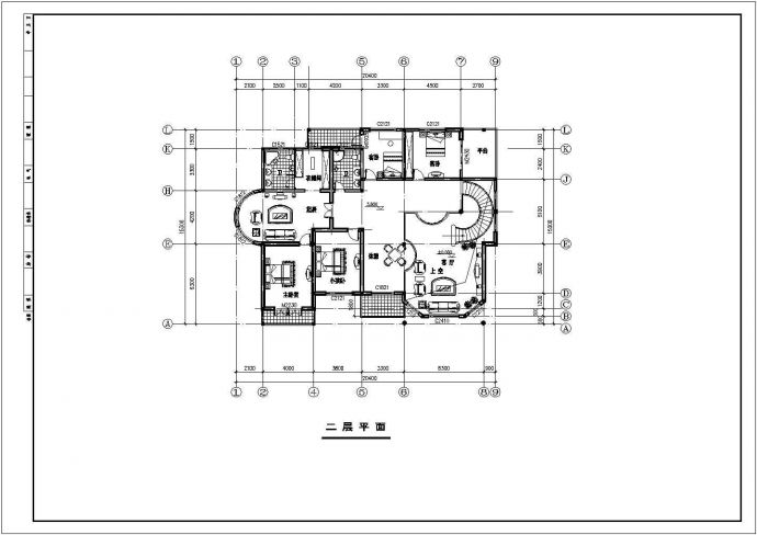 经典两层别墅建筑室内装修cad施工工程图纸_图1