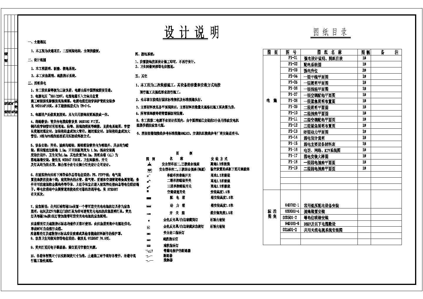 中国会所歌剧院电气施工设计方案全套图纸