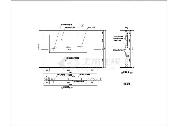 某家具商场室内装修cad施工设计图纸-图一