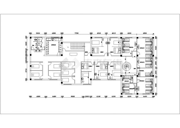 某星级酒店全套装修cad施工图纸-图二