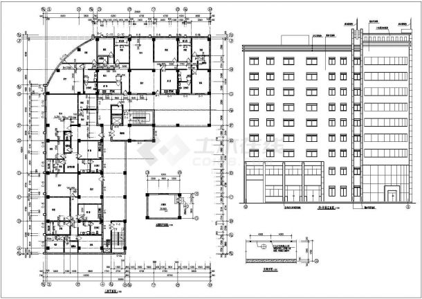 某九层框架结构住宅大楼建筑设计图-图一