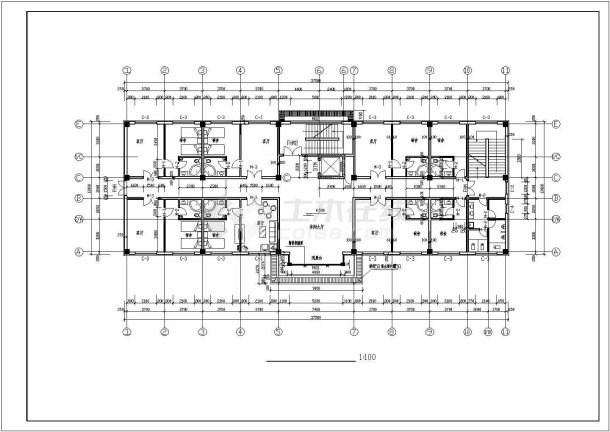 四层框架结构宿舍楼宾馆结构施工图纸-图二