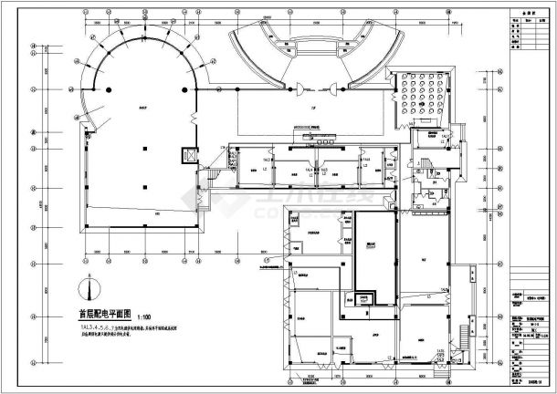 办公大楼全套电气设计施工CAD图纸-图二