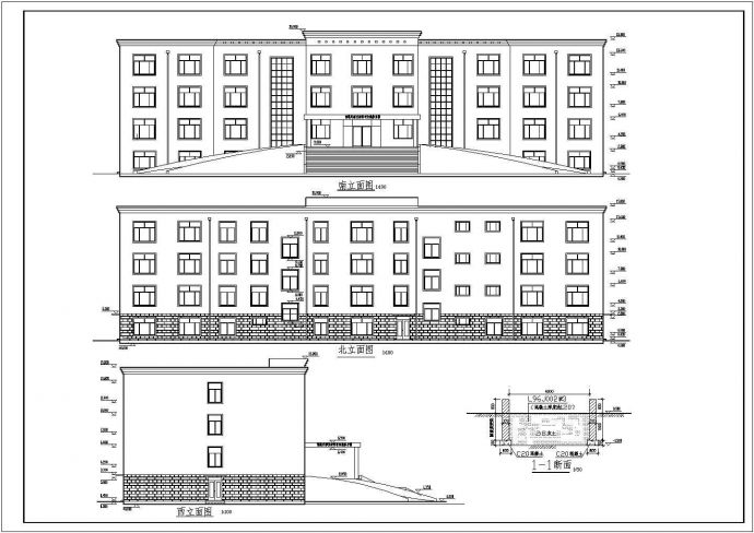 某四层办公楼建筑详细施工CAD图_图1