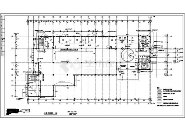 某软件公司办公楼建筑施工平面图纸-图二