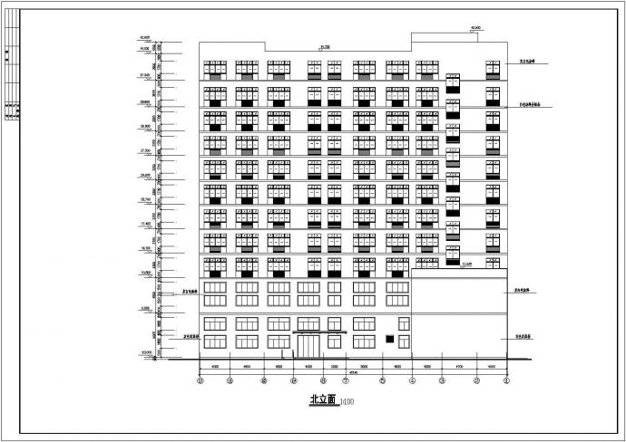 某十一层办公楼建筑施工CAD图纸_图1