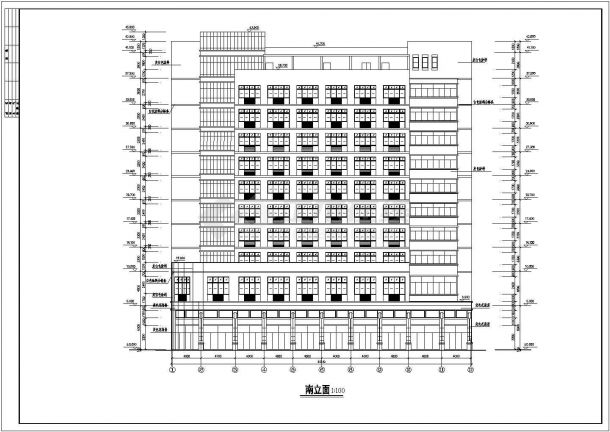 某十一层办公楼建筑施工CAD图纸-图二