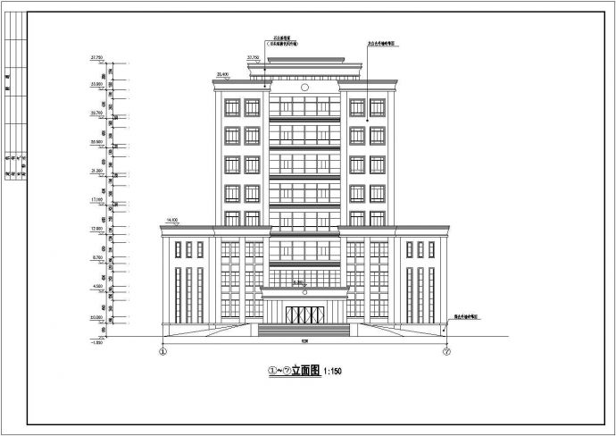 某小高层办公楼建筑详细施工CAD图_图1