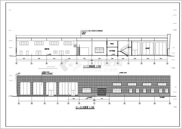 某地区五菱4S店建筑设计cad图-图一