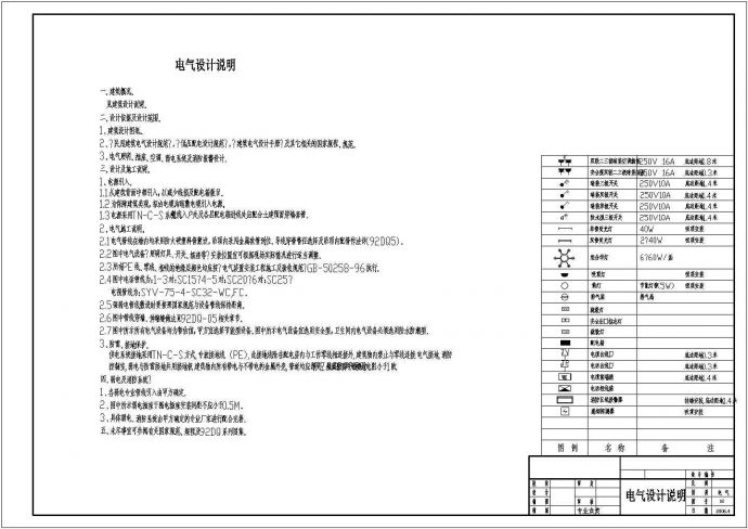 湖北通城某培训中心电气设计施工CAD图_图1