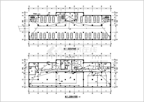 某市空港办公楼平面设计方案全套CAD图纸-图一