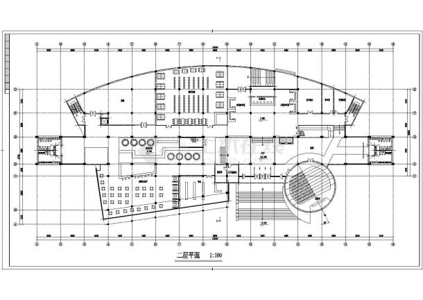 某大型多层图书馆全套建筑设计施工图-图二
