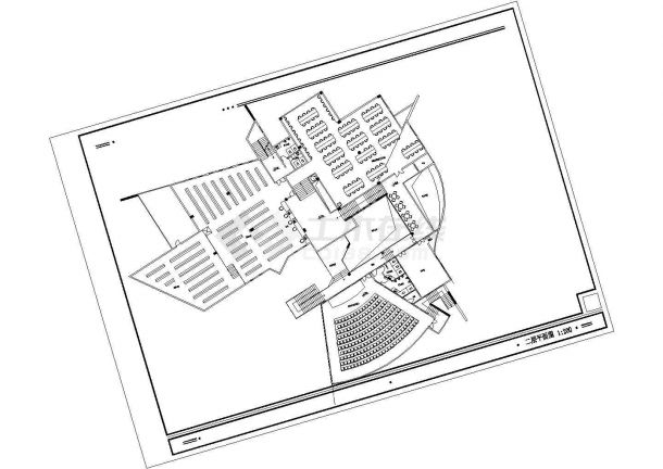 某小型的山地图书馆建筑方案（带效果图）-图二