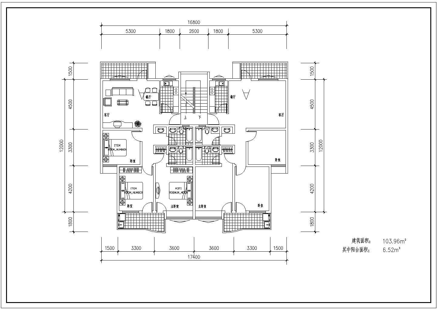 某市住宅楼小区户型建筑方案设计CAD图