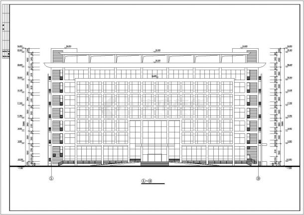七层办公楼建筑详细施工CAD图纸-图一