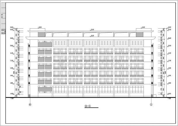 七层办公楼建筑详细施工CAD图纸-图二