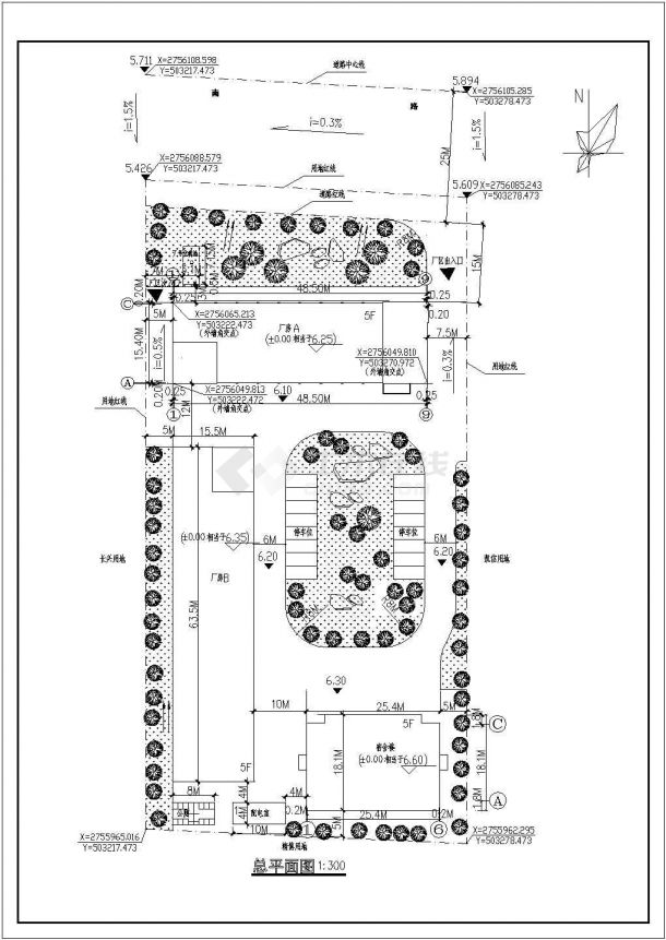 某学校宿舍楼大楼建筑CAD设计方案图-图二