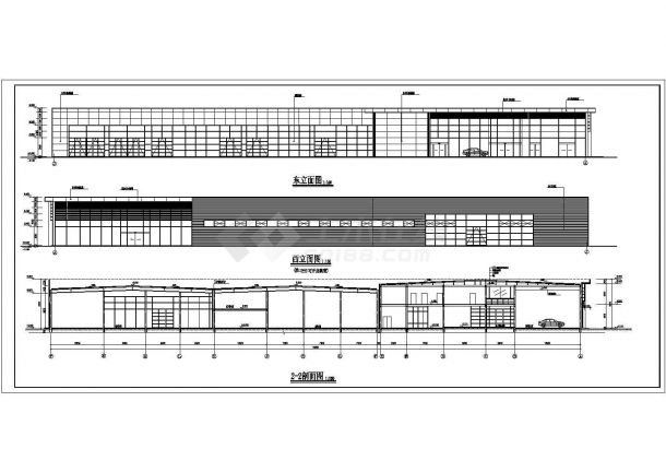 某地区宝马4S店建筑设计cad图-图二