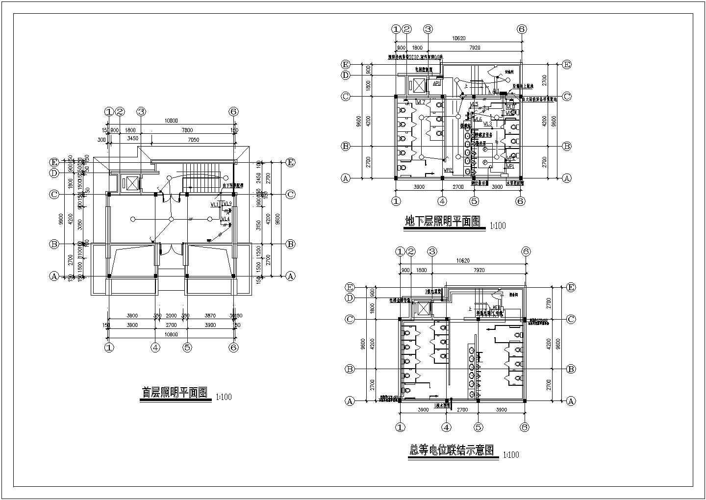 公共建筑电气设计方案全套CAD图纸