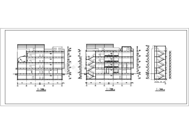 某四层大型商场建筑设计图（全集）-图一