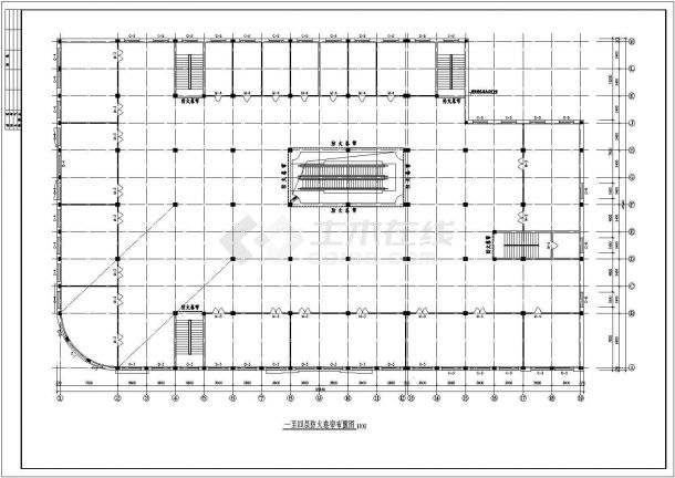某地中型商场建筑设计图（标注详细）-图二