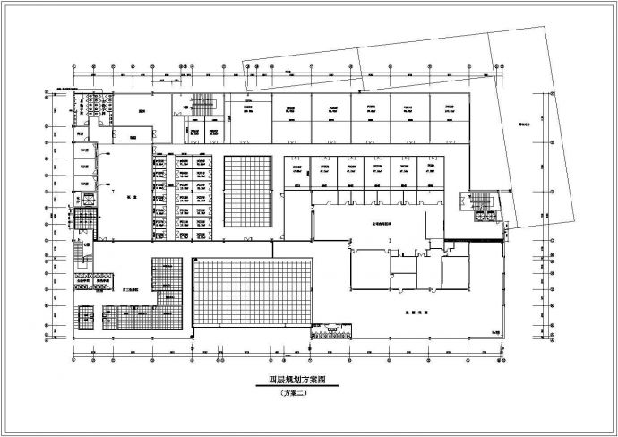 某地中型商场平面设计方案图（标注详细）_图1