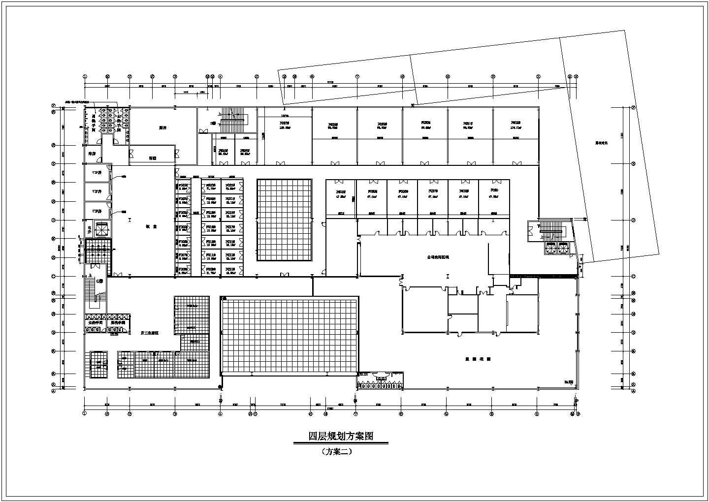 某地中型商场平面设计方案图（标注详细）