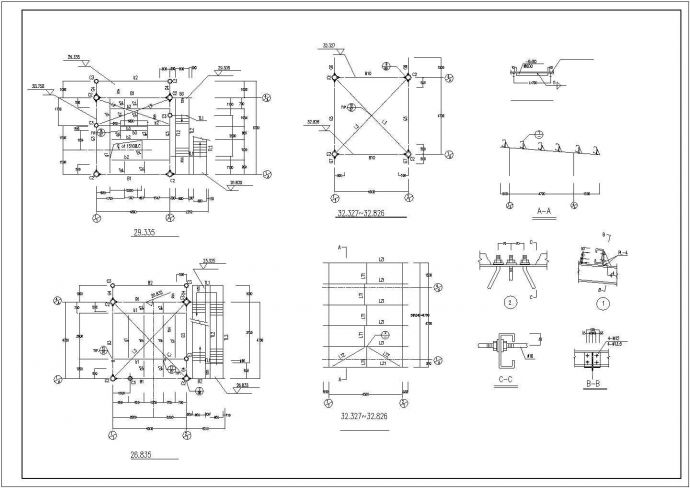 某地九层框架钢结构设计CAD图纸_图1